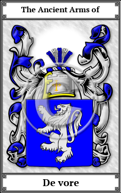 De vore Family Crest Download (JPG)  Book Plated - 150 DPI